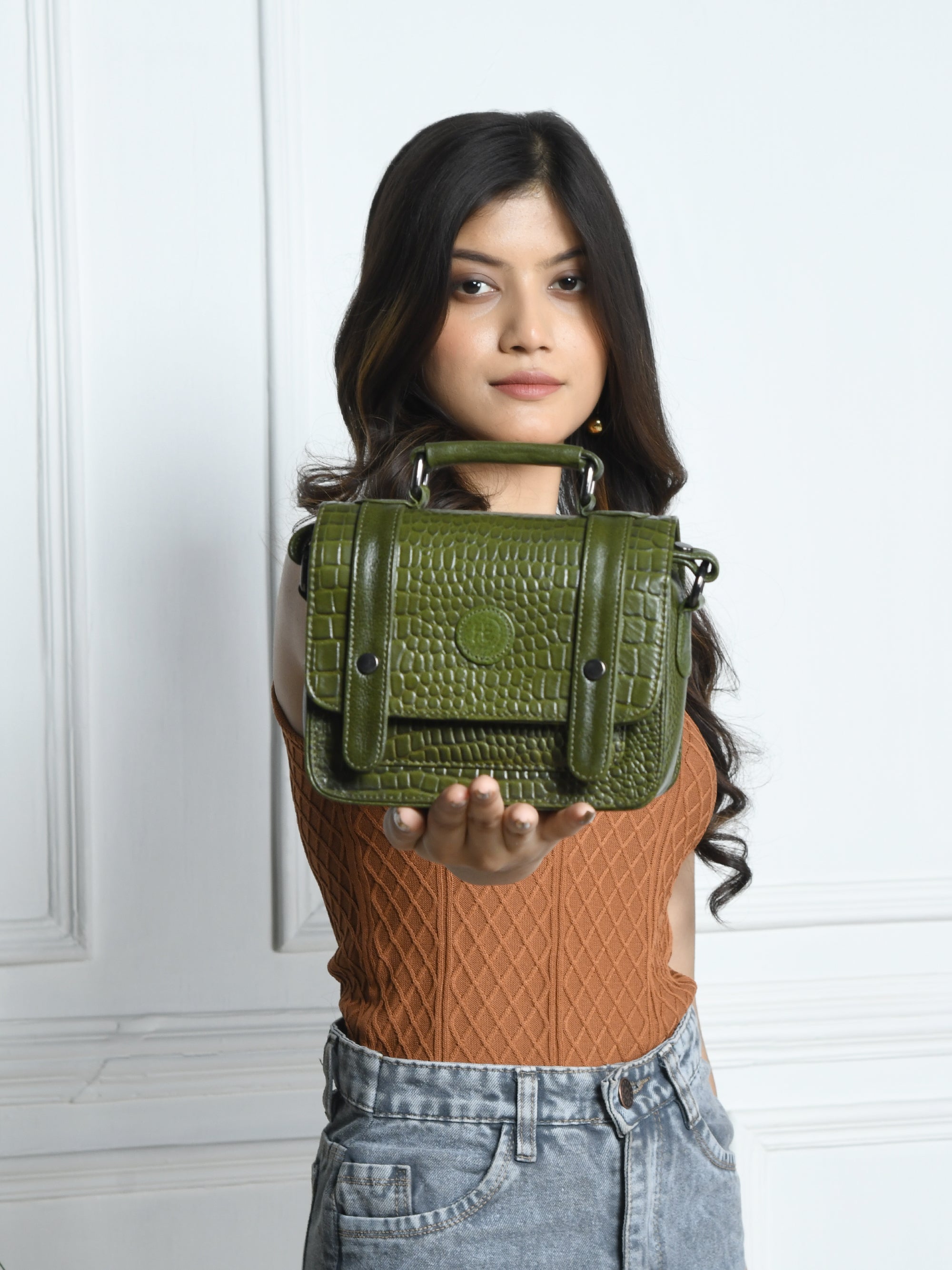 Urban Voyager Leather Belt Bag - Green Colour